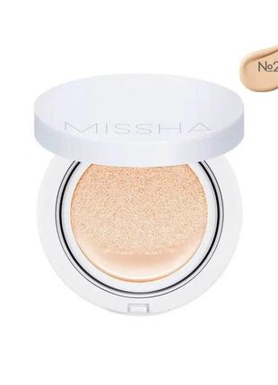 Тональний кушон із матовим фінішем missha cushion magic moist up spf50+/pa+++ 21 тон1 фото