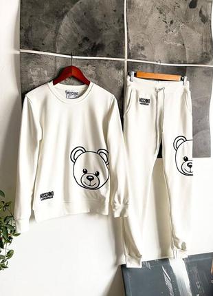 Костюм спортивний жіночий прогулянковий moschino з ведмедиком bear 🐻 love