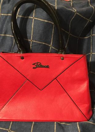 Сумка модна конверт червона середня