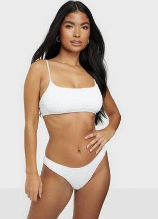 Белый купальник топ жатка на тонких бретелях 🤍🔥 nelly