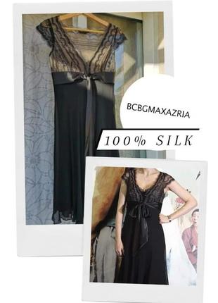 Шелковое маленькое черное платье коктейльное премиум bcbgmaxazria шелк нг 20231 фото