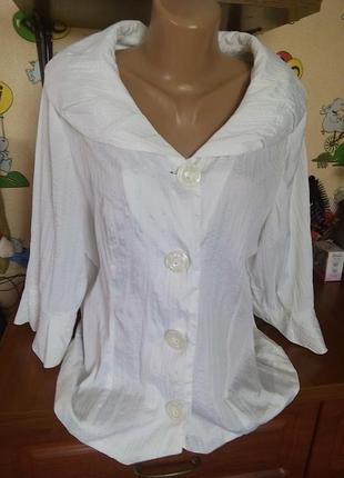 Красива біла блуза-жакет 52р