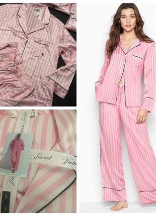 Сатинова піжама вікторія сікрет victoria's secret vs піжама вікторія сікрет розовая полоска рожева смужка