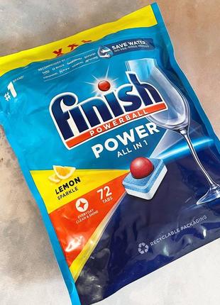 Капсулы для посудомоечной машины finish power lemon 72 шт