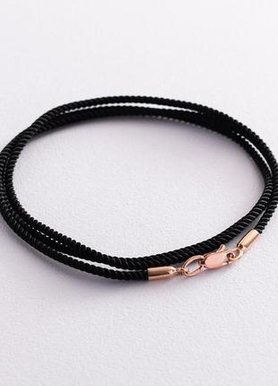 Шовковий шнурок із золотою застібкою-10000933