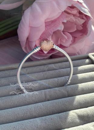 Браслет pandora серце pave 4