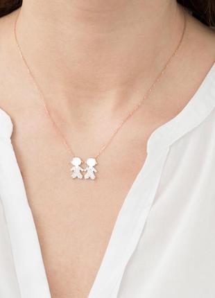 Золотое колье "дети" (фианиты) кол01216