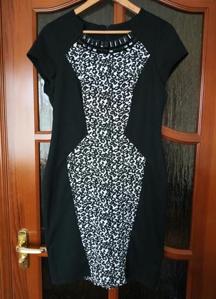 Теплое тигровое нарядное платье миди george l