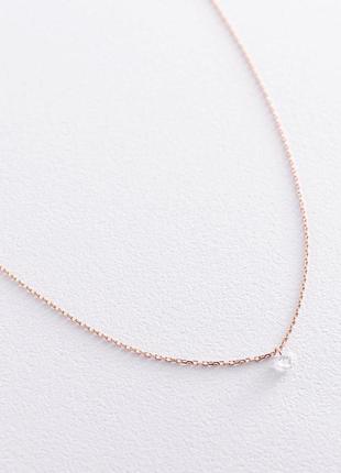 Кольє в червоному золоті з одним фіанітом 
колій1812