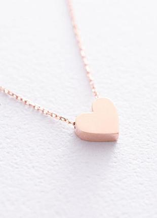Колье "сердечко" в красном золоте кол01229