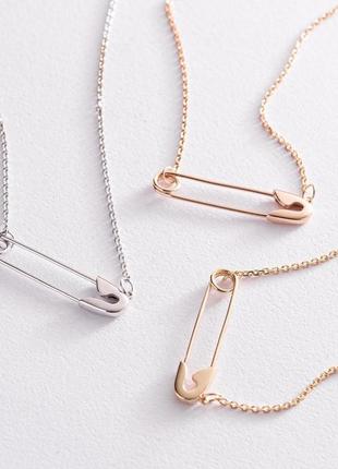 Колье "булавка" в красном золоте кол02304