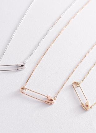 Колье "булавка" в красном золоте кол02304