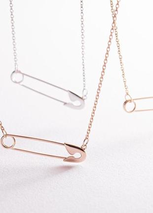 Колье "булавка" в красном золоте кол02304