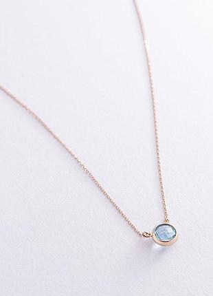 Золоте кольє з топазом коло1182