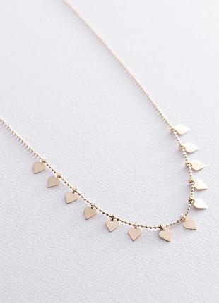 Кольє "сердечка" в жовтому золоті коло1406