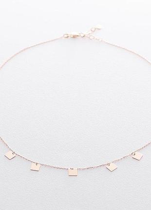 Золотое колье с квадратиками кол01445