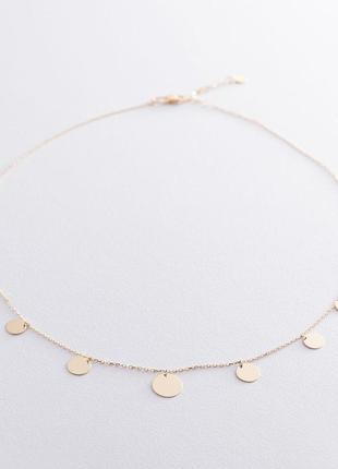 Колье "монетки" в желтом золоте кол01460