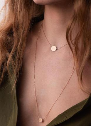 Двойное золотое колье "монетки" 860348