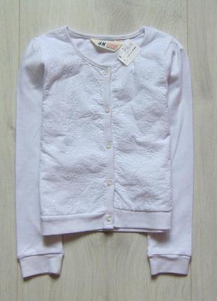 H&m. размер 4-6 лет. новый белоснежный кардиган для девочки