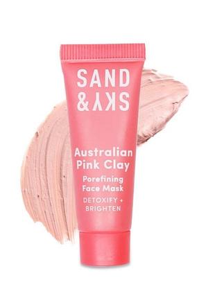 Очищающая маска из розовой глины sand & sky australian pink clay porefining face mask 13g1 фото