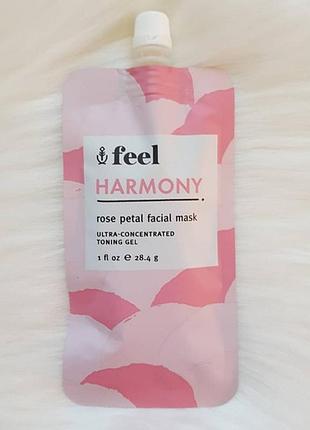 Увлажняющая и успокаивающая маска feel beauty harmony rose petal facial mask 28,4g