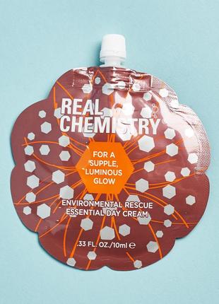 Зволожувальний крем real chemistry environmental rescue essential day cream 10ml1 фото