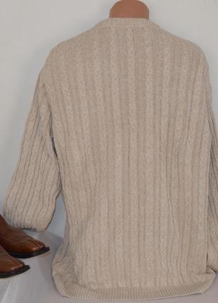 Мужская коттоновая теплая вязаная кофта свитер в косичку cotton traders индонезия3 фото