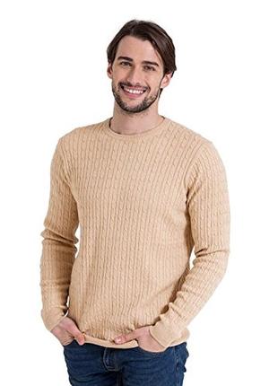 Мужская коттоновая теплая вязаная кофта свитер в косичку cotton traders индонезия1 фото
