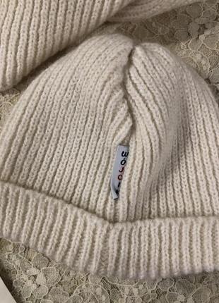 Супер стильный теплый комплект шапка и шарф wojcik польша шерсть🔥 для девочки  74 см6 фото