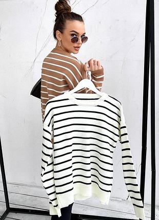 Теплий смугастий светр оверсайз🔸туреччина