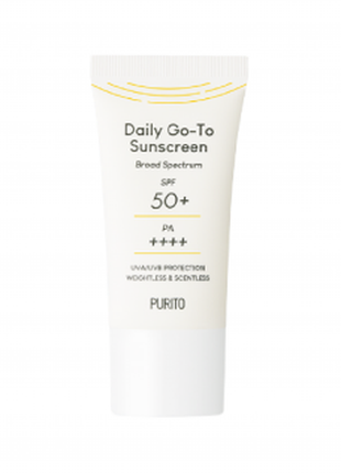 Purito daily go-to sunscreen spf 50+ pa ++++ солнцезащитный крем с физическими и химическими фильтрами