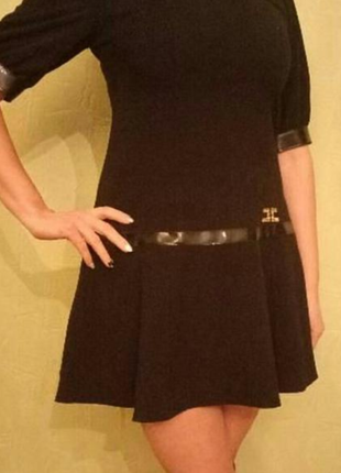 Платье черное коктейльное волан рюши