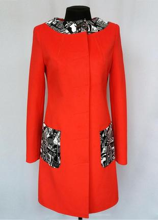 Елітне пальто, в'язані вставки. дорога моделька. нове, р s, m