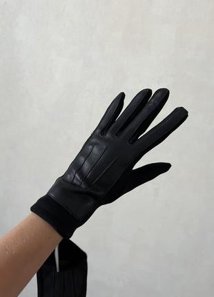 Рукавички жіночі чорні зима еко шкіра