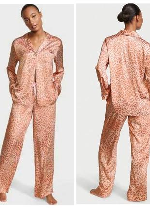 Victoria´s victorias secret виктория сикрет сатиновая пижама, комплект для сна satin long pajama set