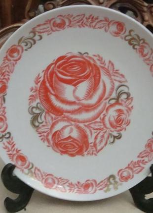 Тарелка розовый венок фарфор ссср лфз № 700(11)3 фото