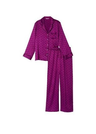 Victoria´s victorias secret виктория сикрет сатиновая пижама, комплект для сна satin long pajama set2 фото
