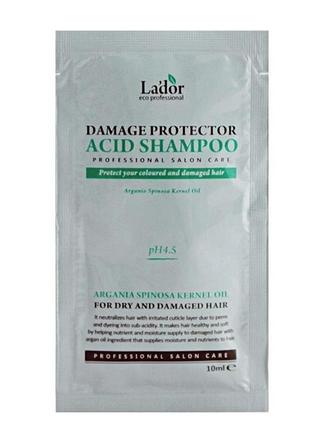 Профессиональный беcщелочной шампунь lador acid shampoo ph 4.5 10 мл