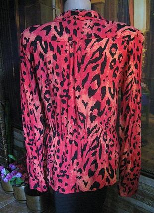 100% вискоза вечерняя изящная леопардовая блузка h&m5 фото