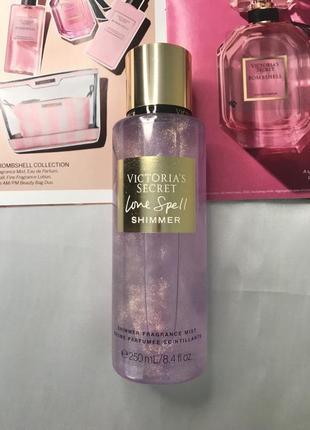 Парфюмированный мист спрей для тела love spell victorias secret shimmer