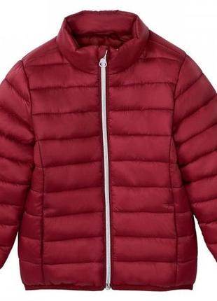 Дитяча однотонна демісезонна тепла куртка lupilu, розмір 98, бордовий