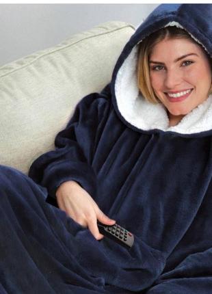 Двосторонній плед з рукавами huggla hoodie mo
