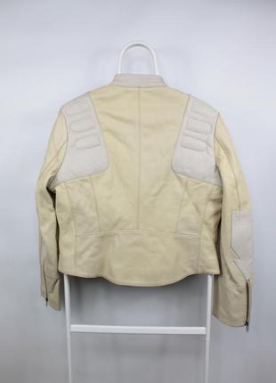 Шикарна шкіряна куртка h&m studio s/s 2016 beige leather women jacket6 фото