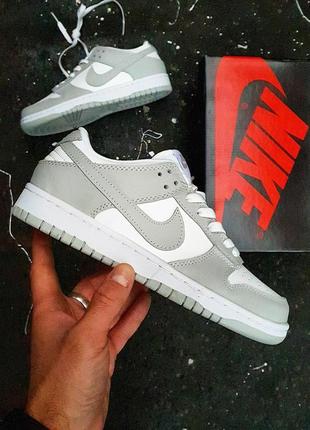 Кросівки nike sb dunk low grey white3 фото