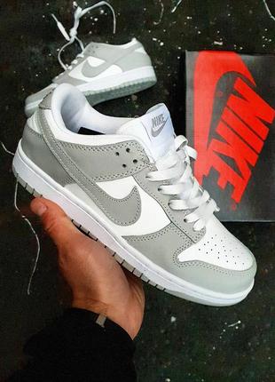 Кросівки nike sb dunk low grey white6 фото