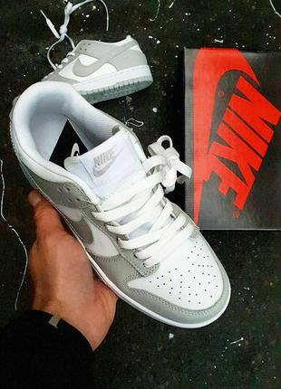 Кросівки nike sb dunk low grey white4 фото