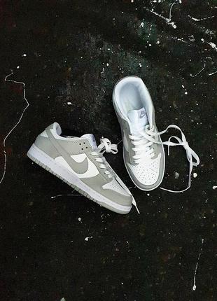 Кросівки nike sb dunk low grey white1 фото