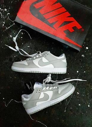 Кросівки nike sb dunk low grey white8 фото