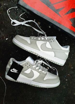 Кросівки nike sb dunk low grey white2 фото