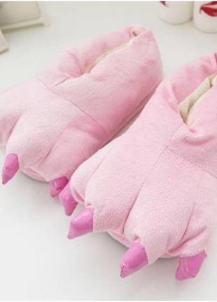 Тапочки-іграшки для кігурумі / тапки лапки кігтики рожеві